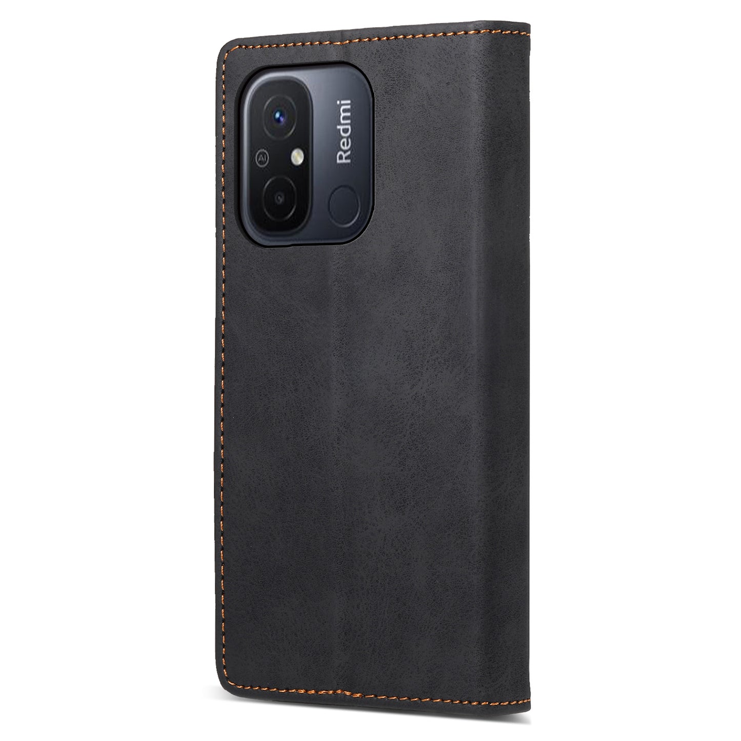 DF-05 PU Leather+TPU Stand Case For Xiaomi Redmi 12C 4G , Wallet PU Leather RFID Blocking Phone Shell