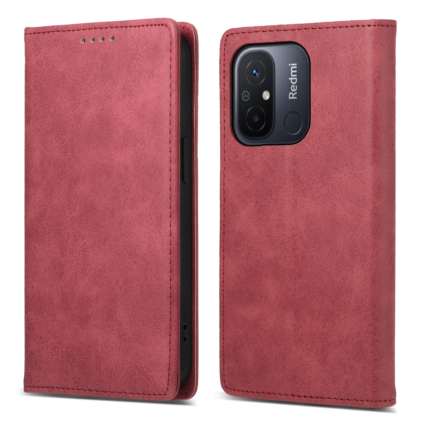 DF-05 PU Leather+TPU Stand Case For Xiaomi Redmi 12C 4G , Wallet PU Leather RFID Blocking Phone Shell