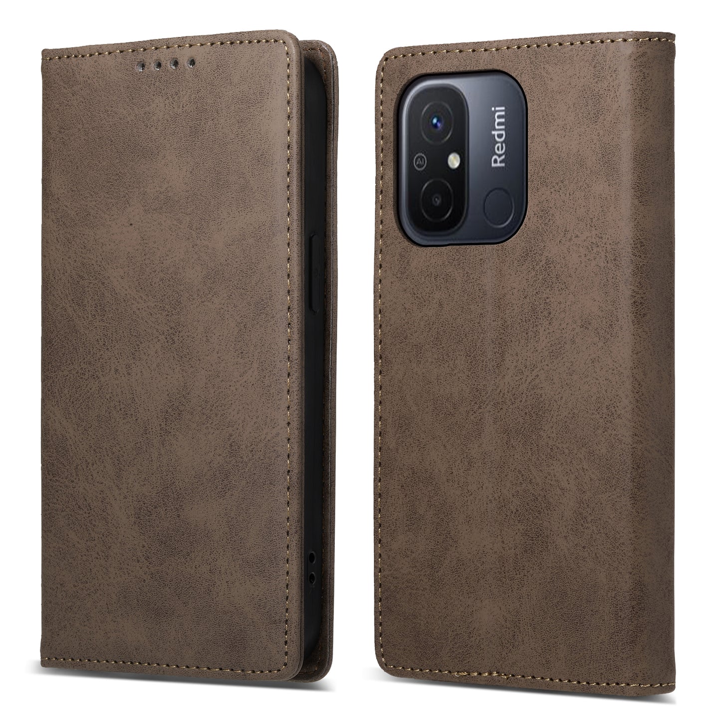 DF-05 PU Leather+TPU Stand Case For Xiaomi Redmi 12C 4G , Wallet PU Leather RFID Blocking Phone Shell