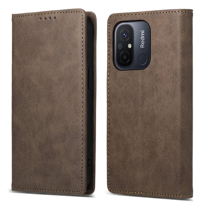 DF-05 PU Leather+TPU Stand Case For Xiaomi Redmi 12C 4G , Wallet PU Leather RFID Blocking Phone Shell