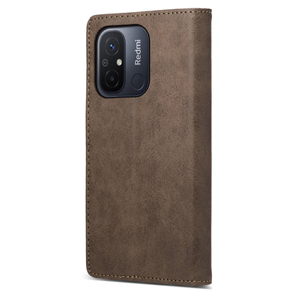 DF-05 PU Leather+TPU Stand Case For Xiaomi Redmi 12C 4G , Wallet PU Leather RFID Blocking Phone Shell