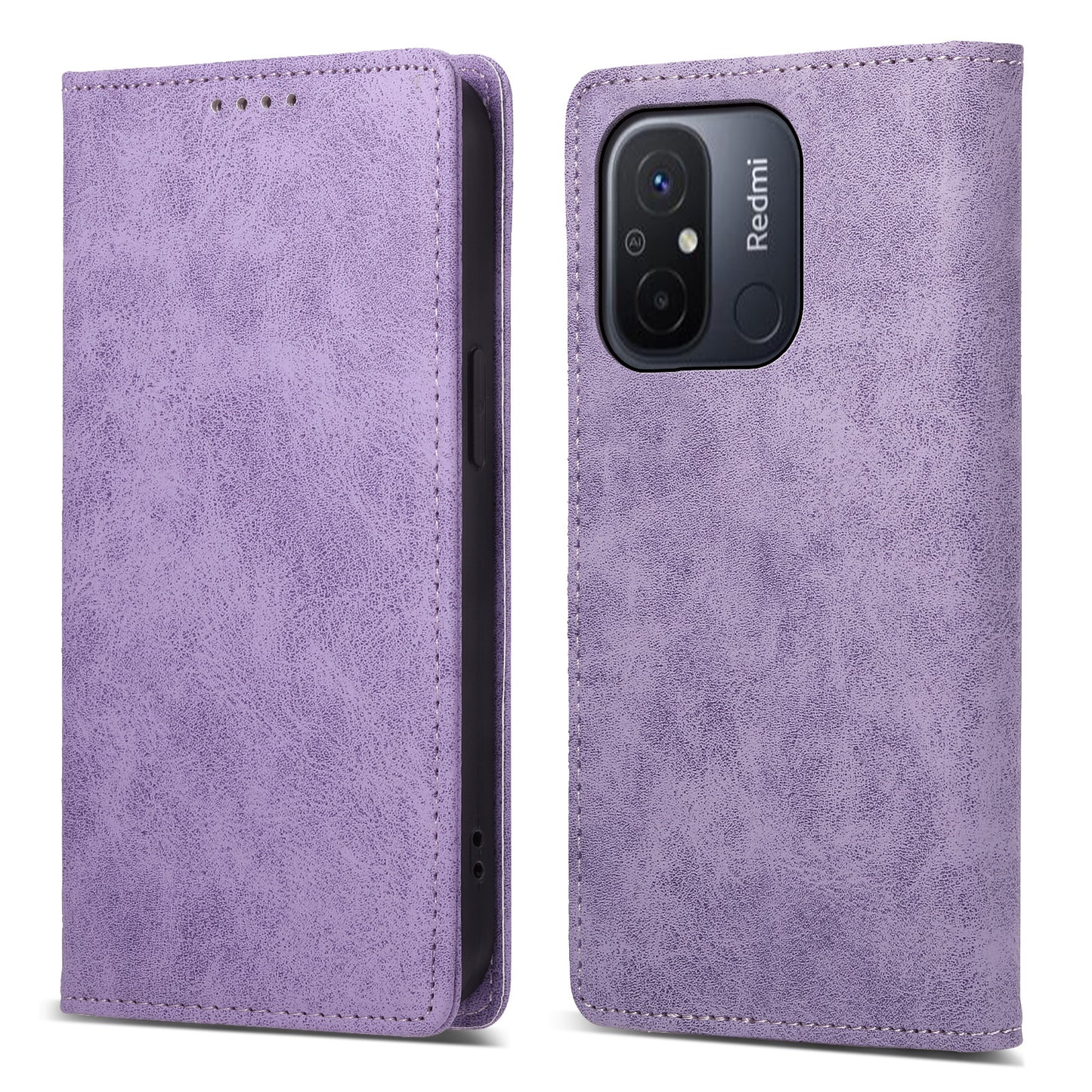 DF-05 PU Leather+TPU Stand Case For Xiaomi Redmi 12C 4G , Wallet PU Leather RFID Blocking Phone Shell