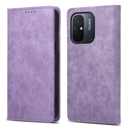 DF-05 PU Leather+TPU Stand Case For Xiaomi Redmi 12C 4G , Wallet PU Leather RFID Blocking Phone Shell