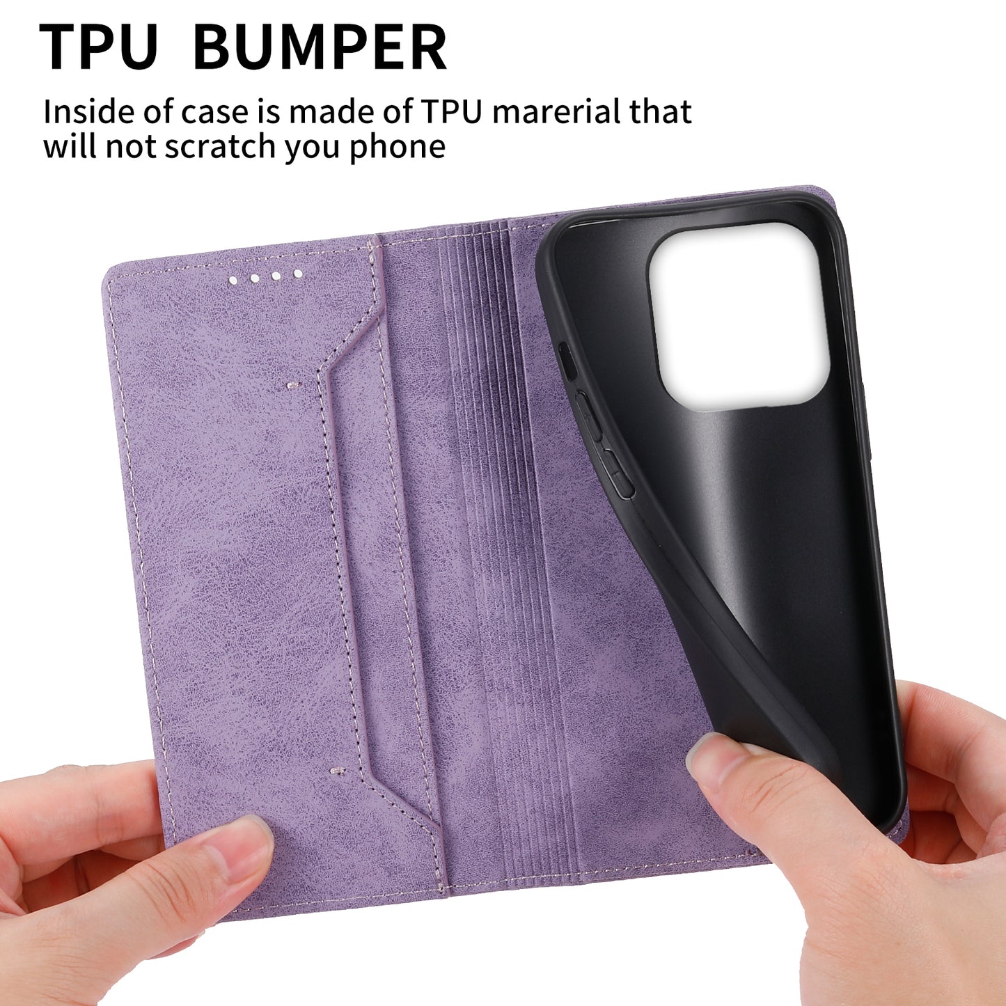 DF-05 PU Leather+TPU Stand Case For Xiaomi Redmi 12C 4G , Wallet PU Leather RFID Blocking Phone Shell