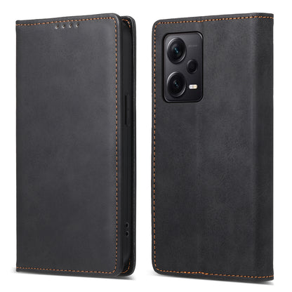 DF-05 For Xiaomi Redmi Note 12 Pro+ 5G Slim-Fit Phone Case RFID Blocking Stand Wallet PU Leather Cover