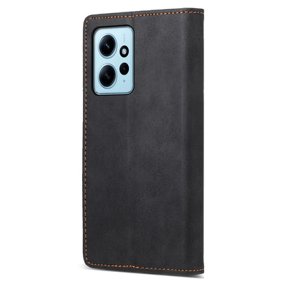 DF-05 Cell Phone Case for Xiaomi Redmi Note 12 4G , Dustproof PU Leather Stand Cover RFID Blocking Wallet