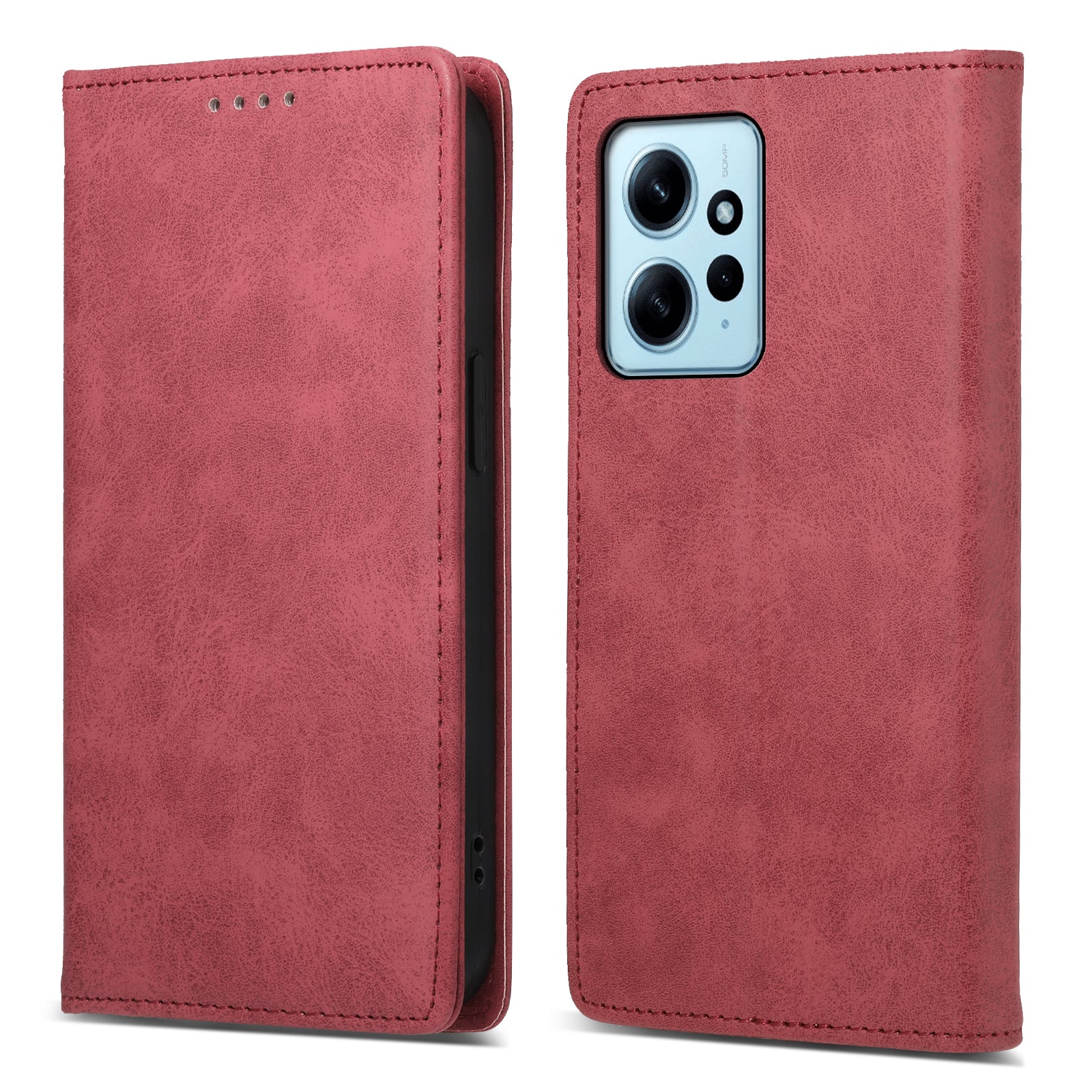 DF-05 Cell Phone Case for Xiaomi Redmi Note 12 4G , Dustproof PU Leather Stand Cover RFID Blocking Wallet