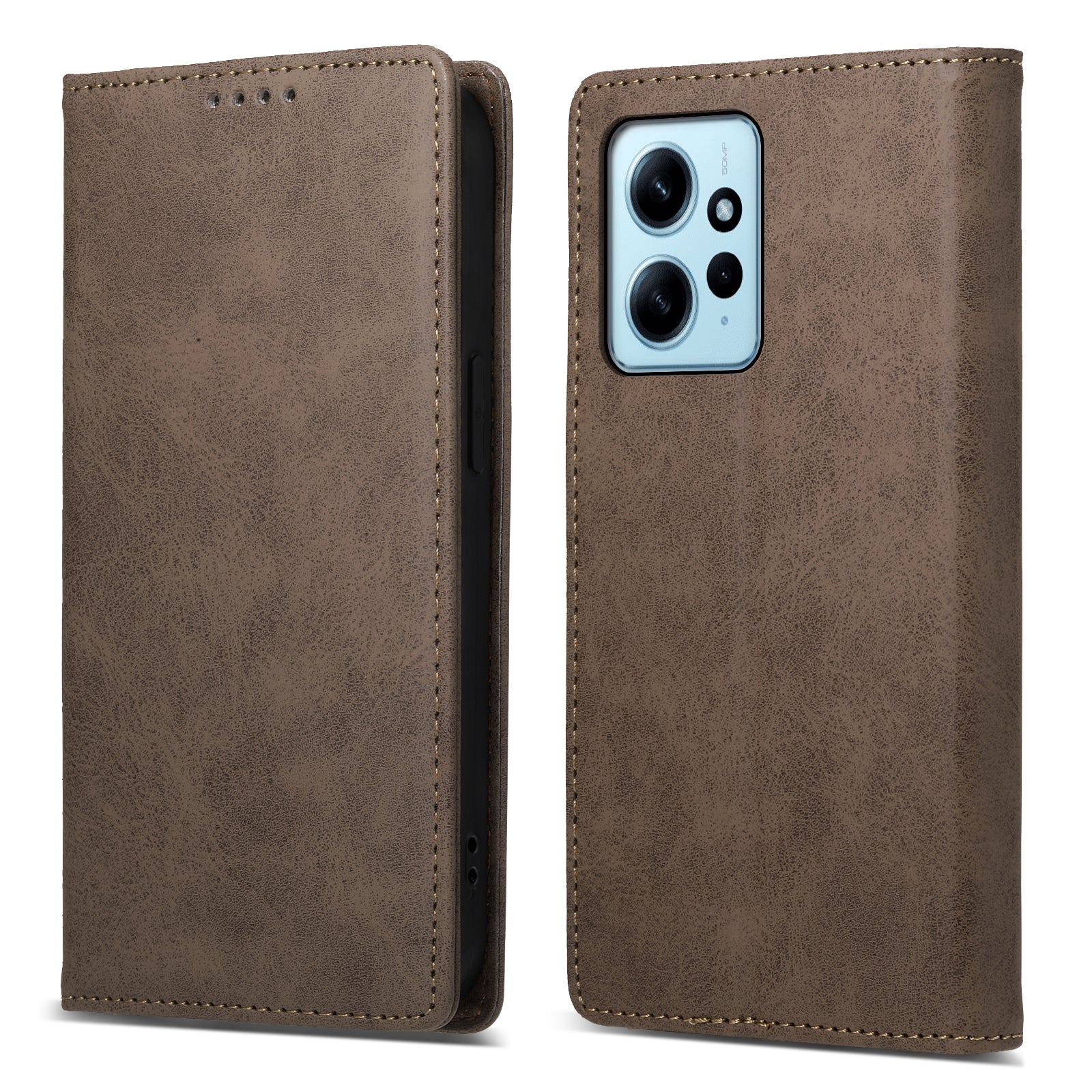 DF-05 Cell Phone Case for Xiaomi Redmi Note 12 4G , Dustproof PU Leather Stand Cover RFID Blocking Wallet