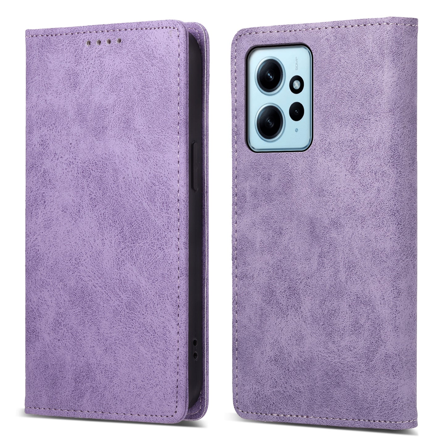 DF-05 Cell Phone Case for Xiaomi Redmi Note 12 4G , Dustproof PU Leather Stand Cover RFID Blocking Wallet