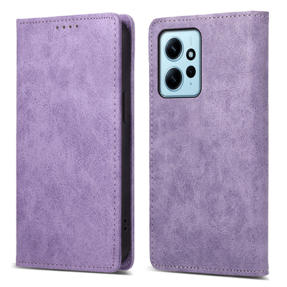 DF-05 Cell Phone Case for Xiaomi Redmi Note 12 4G , Dustproof PU Leather Stand Cover RFID Blocking Wallet