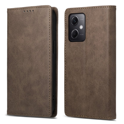 DF-05 For Xiaomi Redmi Note 12 5G (China) / (India) / (Global) / Poco X5 5G Retro Leather Phone Case RFID Blocking Wallet Stand Cover
