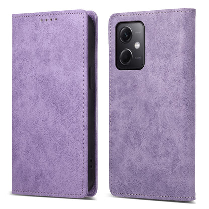 DF-05 For Xiaomi Redmi Note 12 5G (China) / (India) / (Global) / Poco X5 5G Retro Leather Phone Case RFID Blocking Wallet Stand Cover