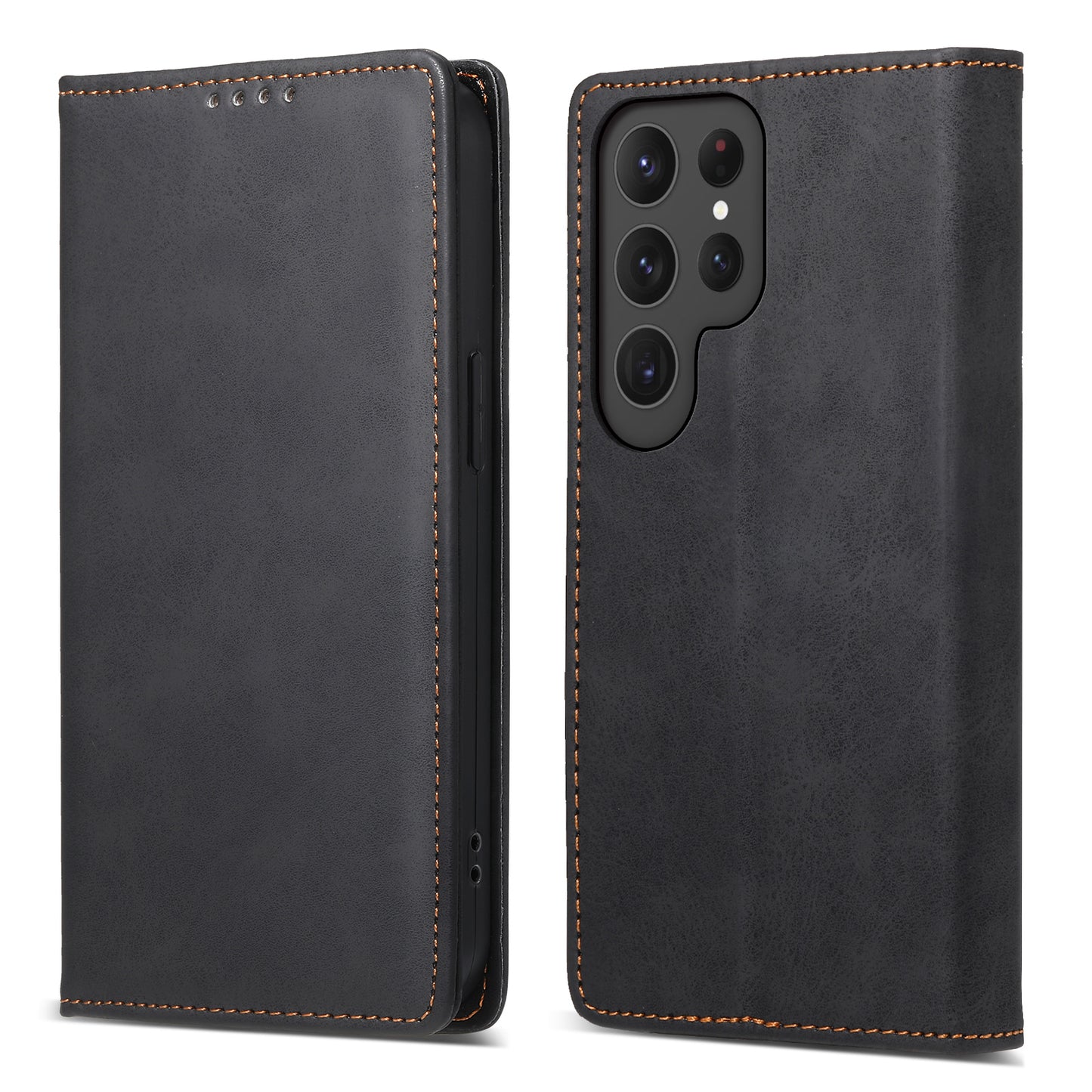 DF-05 Business Phone Case for Samsung Galaxy S23 Ultra , RFID Blocking Wallet PU Leather Stand Cover