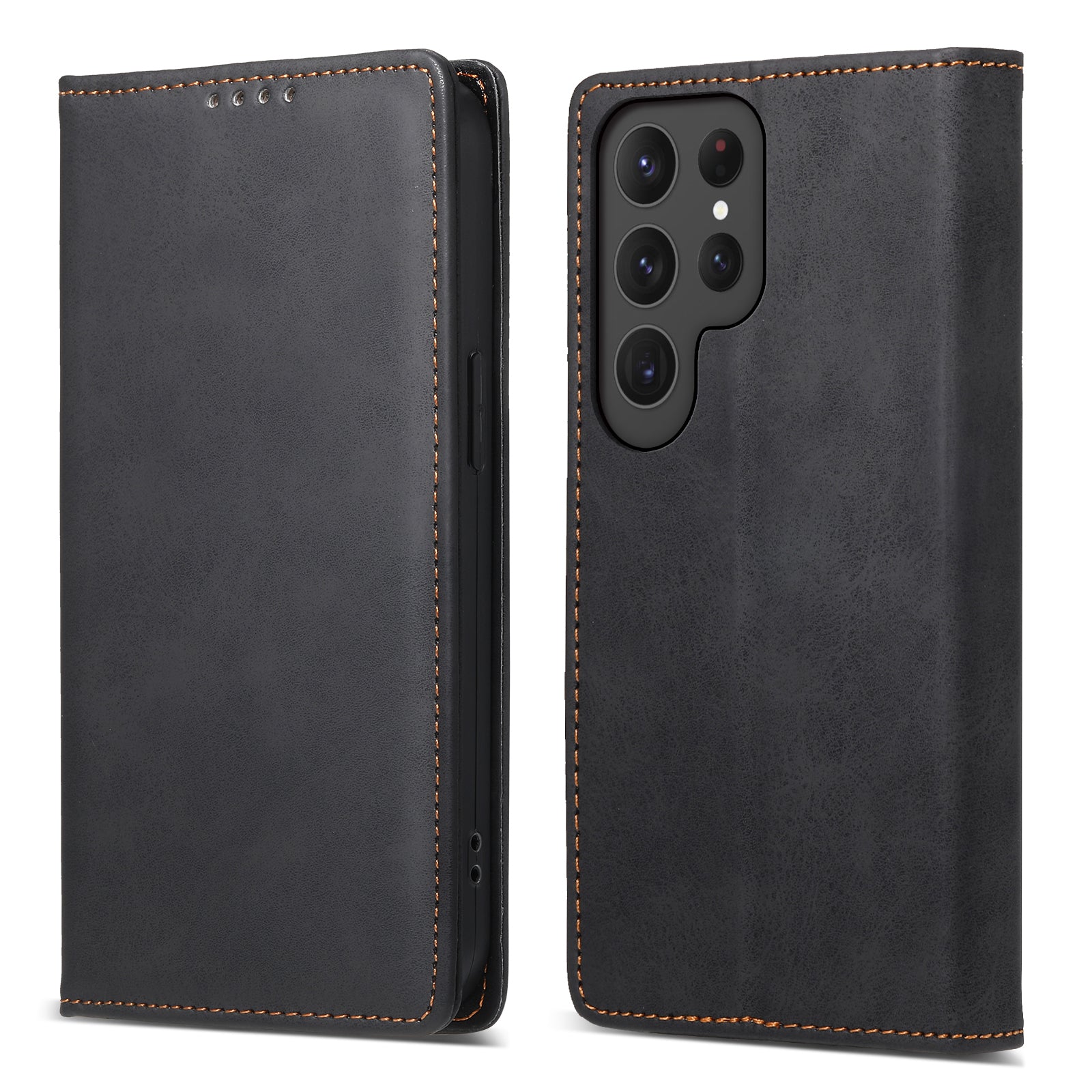 DF-05 Business Phone Case for Samsung Galaxy S23 Ultra , RFID Blocking Wallet PU Leather Stand Cover