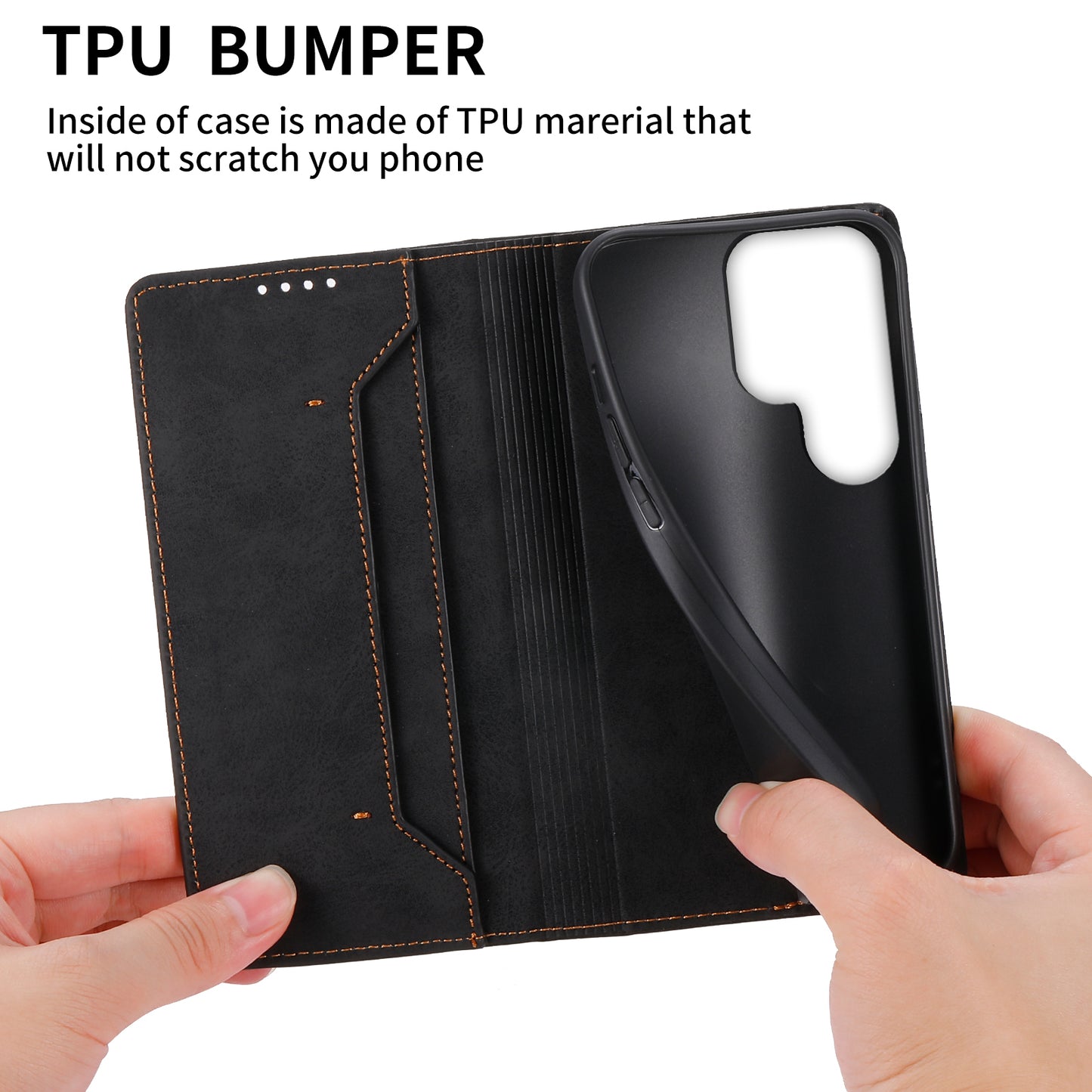 DF-05 Business Phone Case for Samsung Galaxy S23 Ultra , RFID Blocking Wallet PU Leather Stand Cover