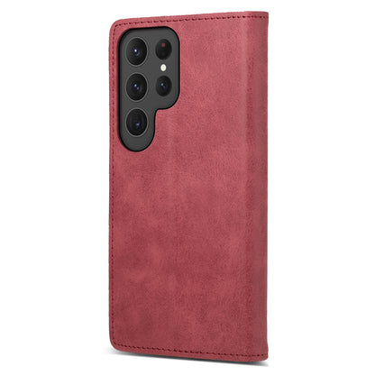 DF-05 Business Phone Case for Samsung Galaxy S23 Ultra , RFID Blocking Wallet PU Leather Stand Cover