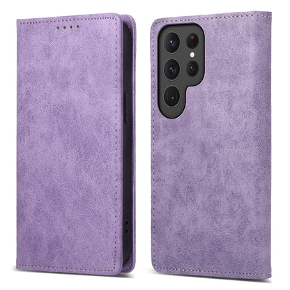 DF-05 Business Phone Case for Samsung Galaxy S23 Ultra , RFID Blocking Wallet PU Leather Stand Cover