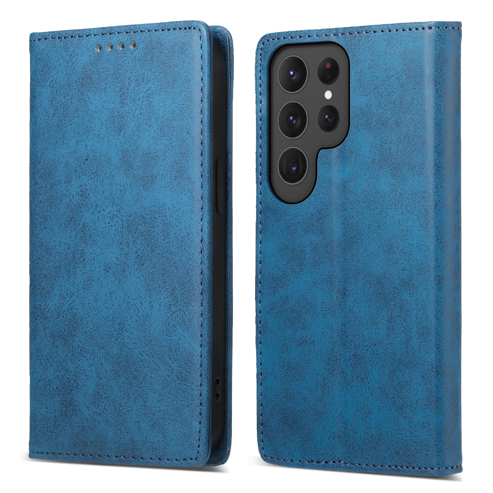 DF-05 Business Phone Case for Samsung Galaxy S23 Ultra , RFID Blocking Wallet PU Leather Stand Cover