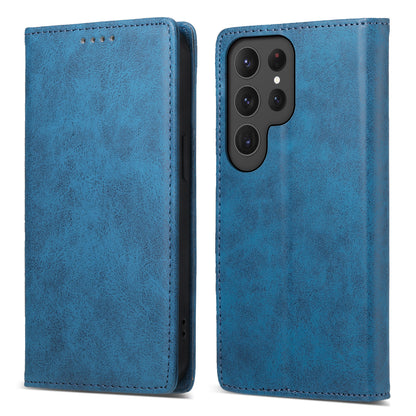 DF-05 Business Phone Case for Samsung Galaxy S23 Ultra , RFID Blocking Wallet PU Leather Stand Cover