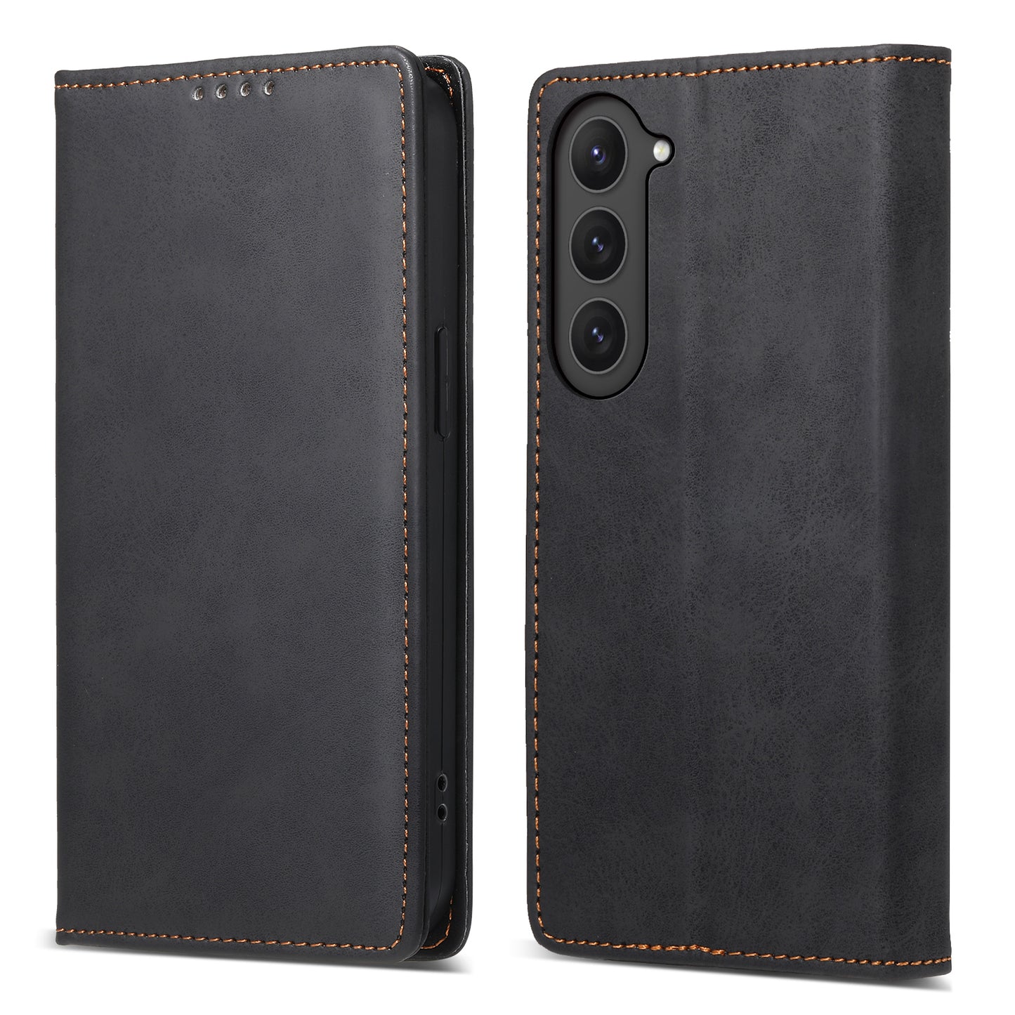 DF-05 Business Phone Case for Samsung Galaxy S23 RFID Blocking Wallet PU Leather Foldable Stand Cover
