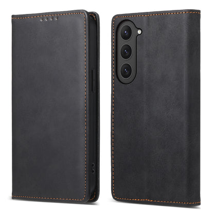 DF-05 Business Phone Case for Samsung Galaxy S23 RFID Blocking Wallet PU Leather Foldable Stand Cover