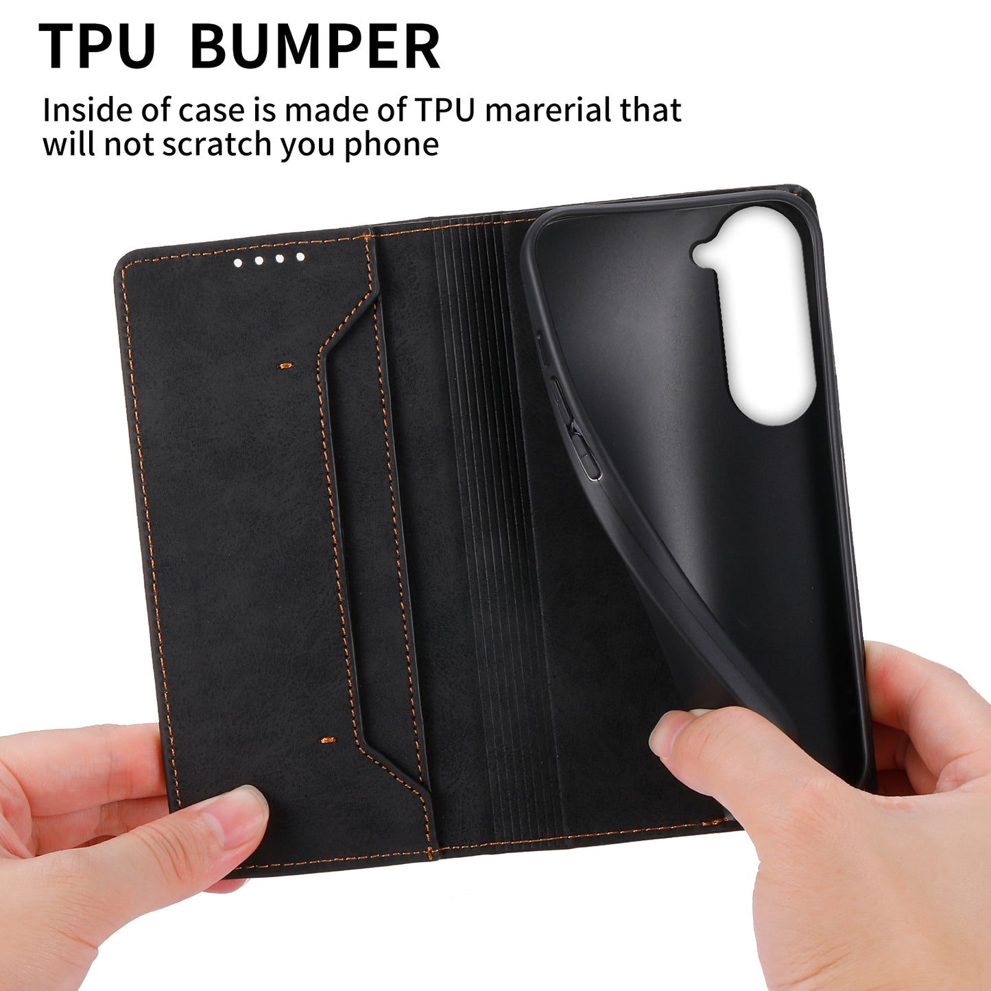 DF-05 Business Phone Case for Samsung Galaxy S23 RFID Blocking Wallet PU Leather Foldable Stand Cover