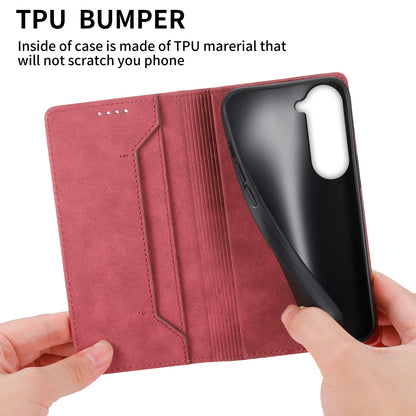 DF-05 Business Phone Case for Samsung Galaxy S23 RFID Blocking Wallet PU Leather Foldable Stand Cover