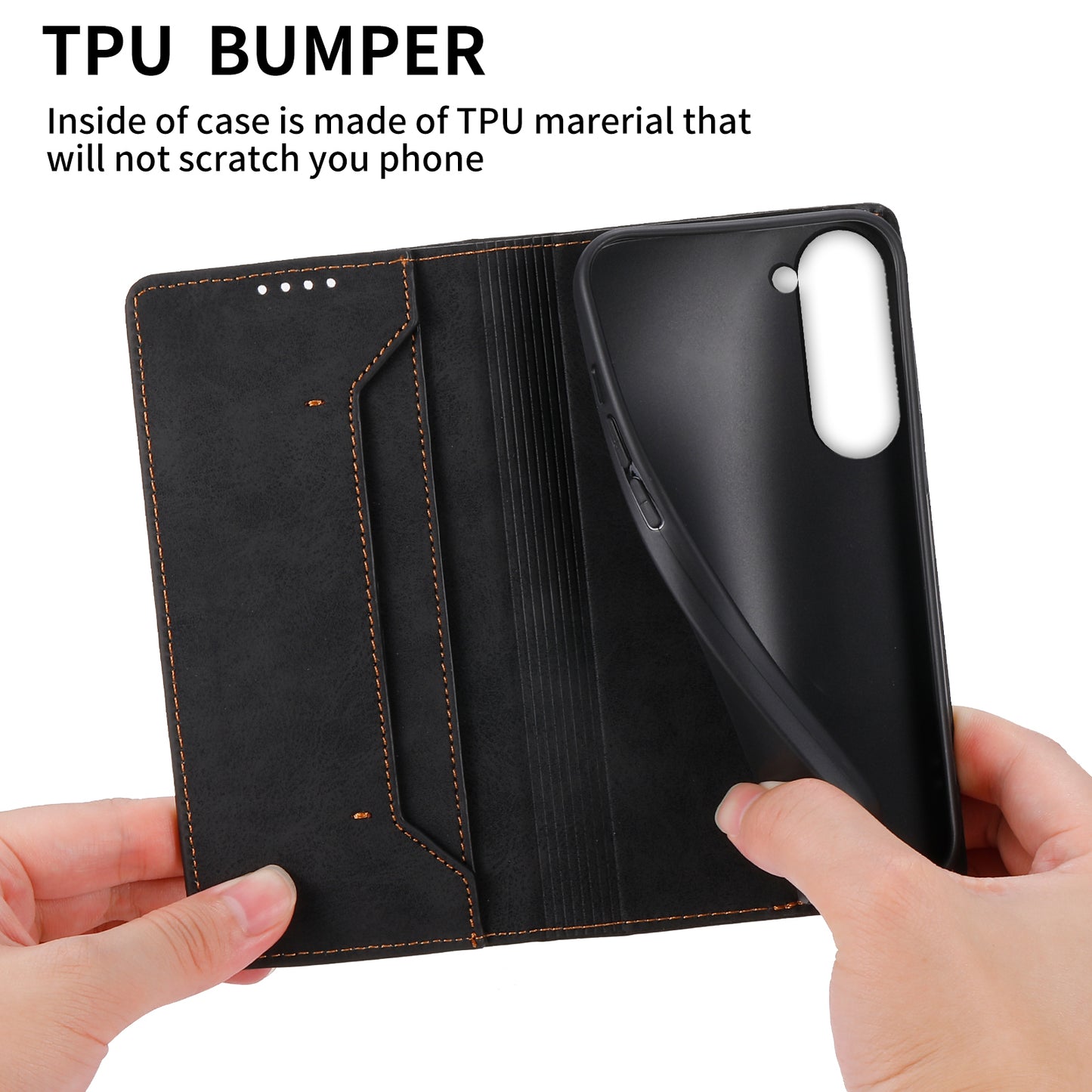 DF-05 Business Flip Case for Samsung Galaxy S23+ , RFID Blocking Wallet PU Leather Stand Phone Cover