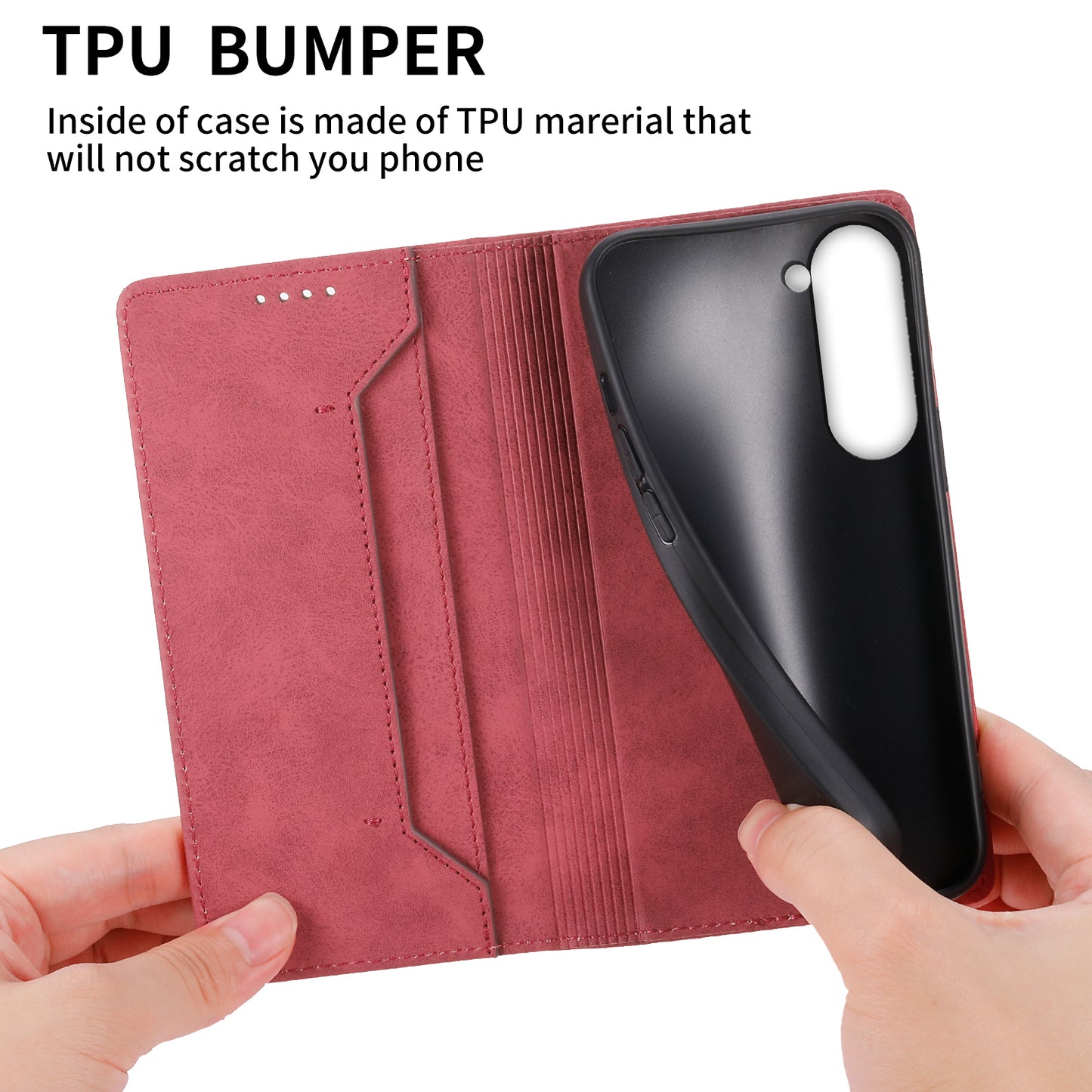 DF-05 Business Flip Case for Samsung Galaxy S23+ , RFID Blocking Wallet PU Leather Stand Phone Cover