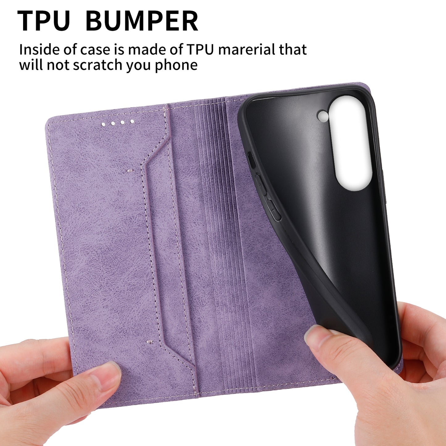 DF-05 Business Flip Case for Samsung Galaxy S23+ , RFID Blocking Wallet PU Leather Stand Phone Cover