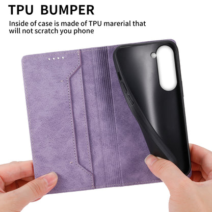 DF-05 Business Flip Case for Samsung Galaxy S23+ , RFID Blocking Wallet PU Leather Stand Phone Cover
