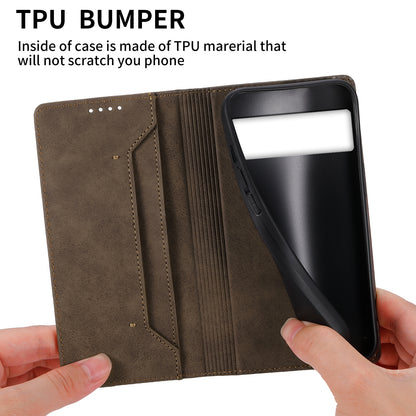 DF-05 For Google Pixel 8 Pro Business Solid Color Leather Phone Case RFID Blocking Wallet Stand Cover