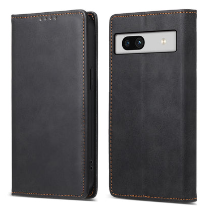 DF-05 For Google Pixel 7a Scratch Proof Solid Color Leather Phone Case RFID Blocking Wallet Stand Cover