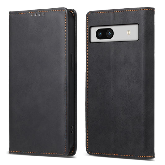 DF-05 For Google Pixel 7a Scratch Proof Solid Color Leather Phone Case RFID Blocking Wallet Stand Cover