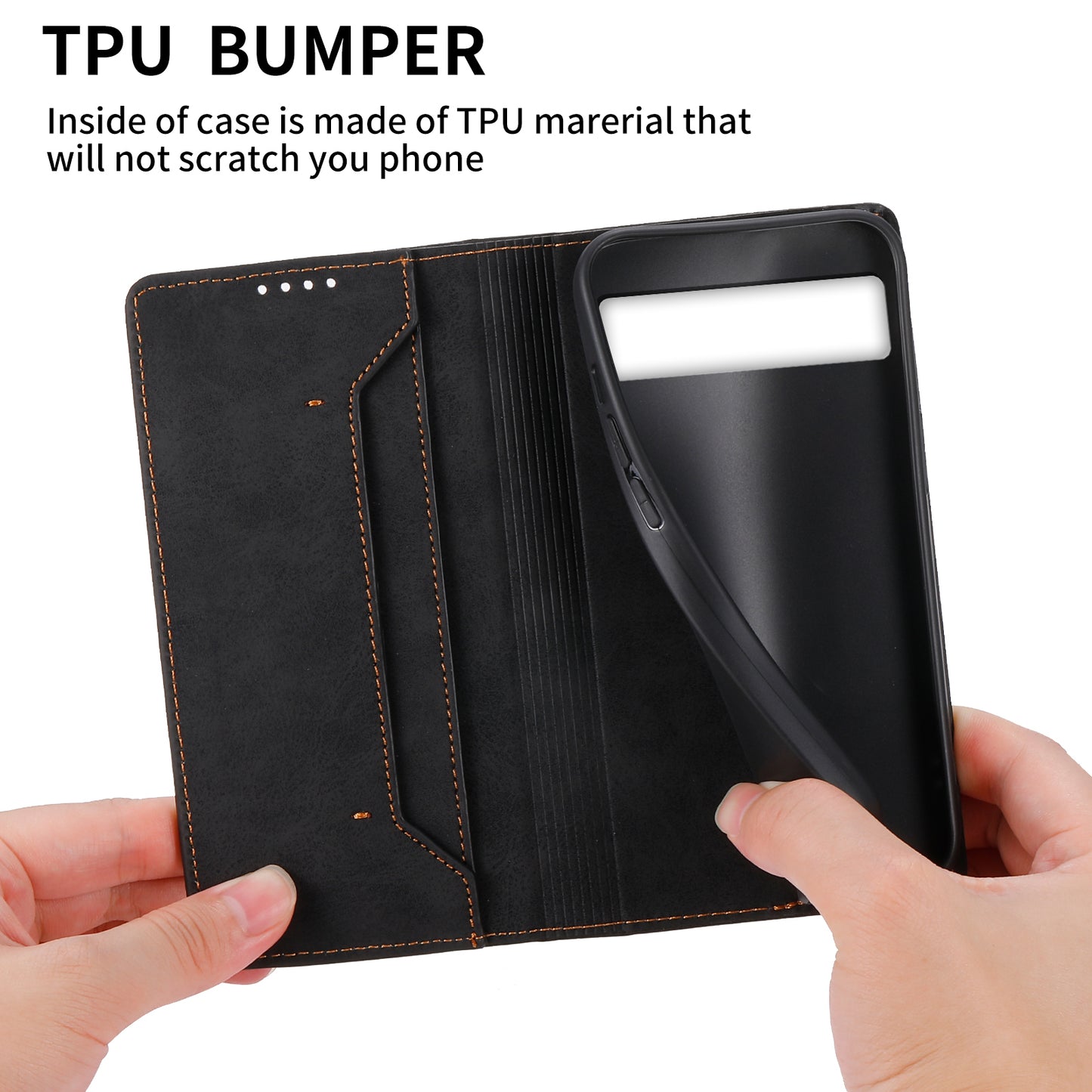 DF-05 For Google Pixel 7a Scratch Proof Solid Color Leather Phone Case RFID Blocking Wallet Stand Cover