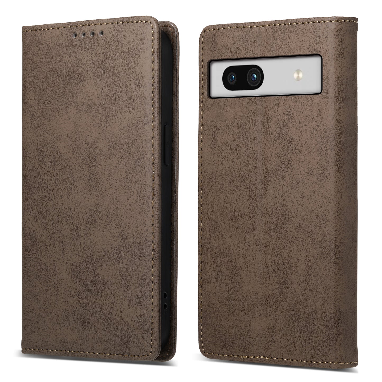 DF-05 For Google Pixel 7a Scratch Proof Solid Color Leather Phone Case RFID Blocking Wallet Stand Cover