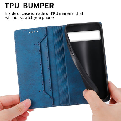 DF-05 For Google Pixel 7a Scratch Proof Solid Color Leather Phone Case RFID Blocking Wallet Stand Cover