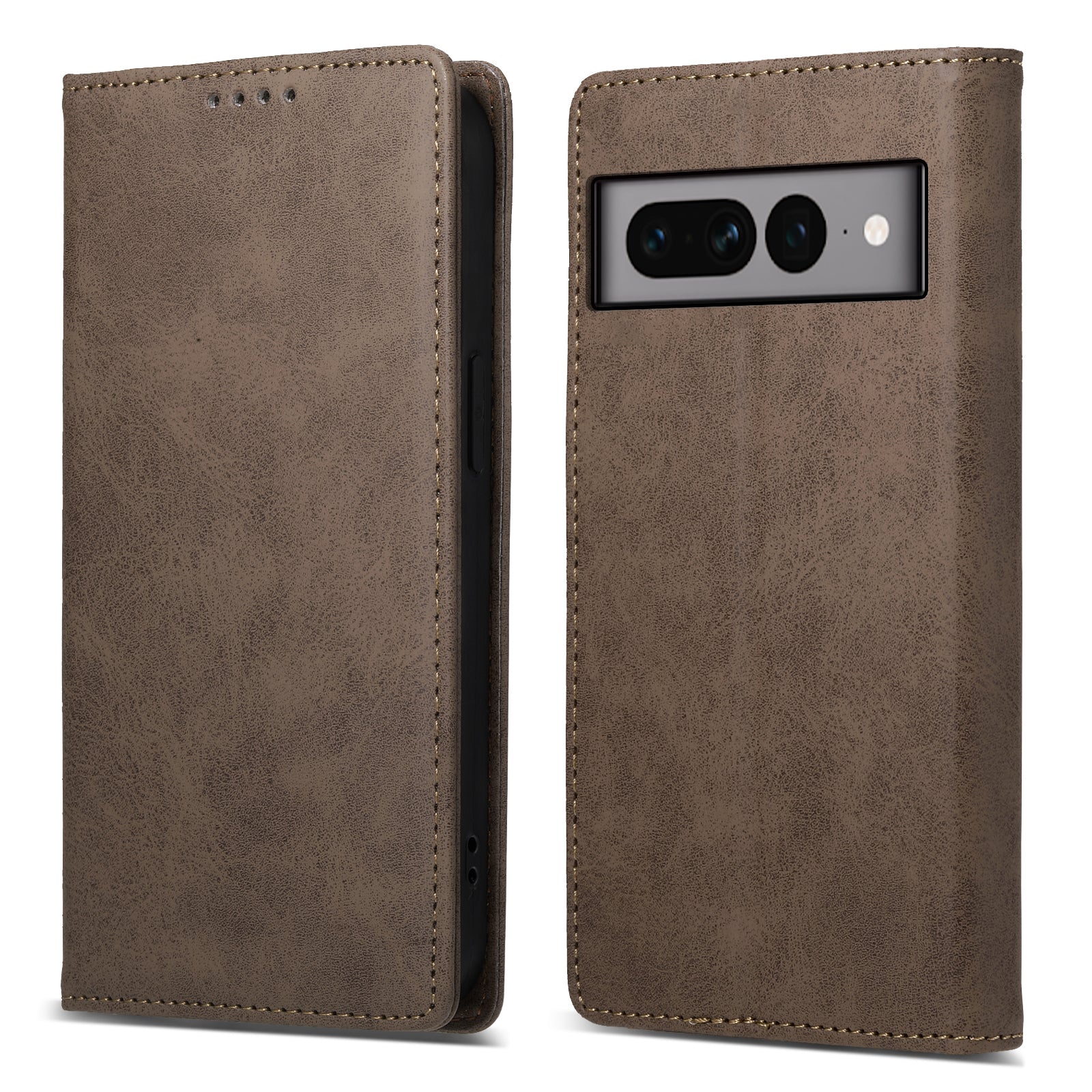 DF-05 For Google Pixel 7 Pro 5G Fully Wrapped Leather Phone Case RFID Blocking Wallet Stand Cover