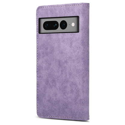 DF-05 For Google Pixel 7 Pro 5G Fully Wrapped Leather Phone Case RFID Blocking Wallet Stand Cover