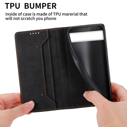 DF-05 For Google Pixel 6a PU Leather Shockproof Phone Case RFID Blocking Wallet Stand Cover