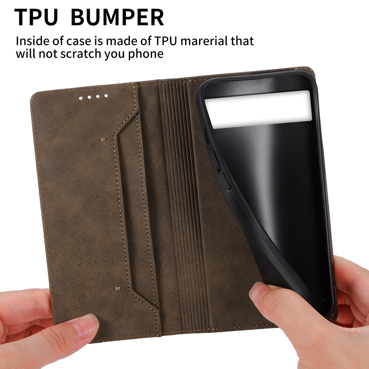 DF-05 For Google Pixel 6a PU Leather Shockproof Phone Case RFID Blocking Wallet Stand Cover
