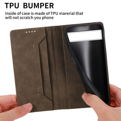 DF-05 For Google Pixel 6a PU Leather Shockproof Phone Case RFID Blocking Wallet Stand Cover