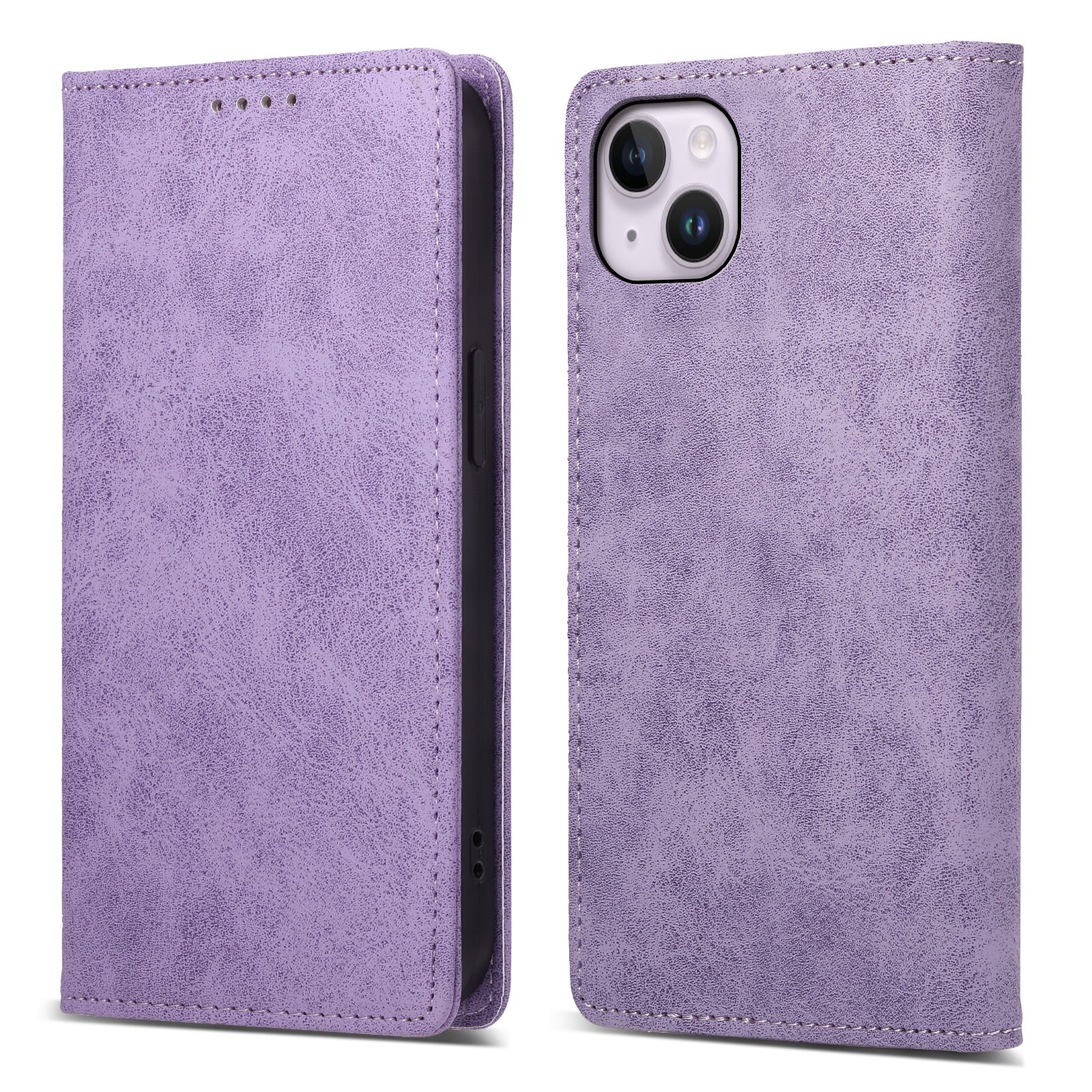 DF-05 For iPhone 14 RFID Blocking Wallet Stand Anti-collision Cover PU Leather Phone Case