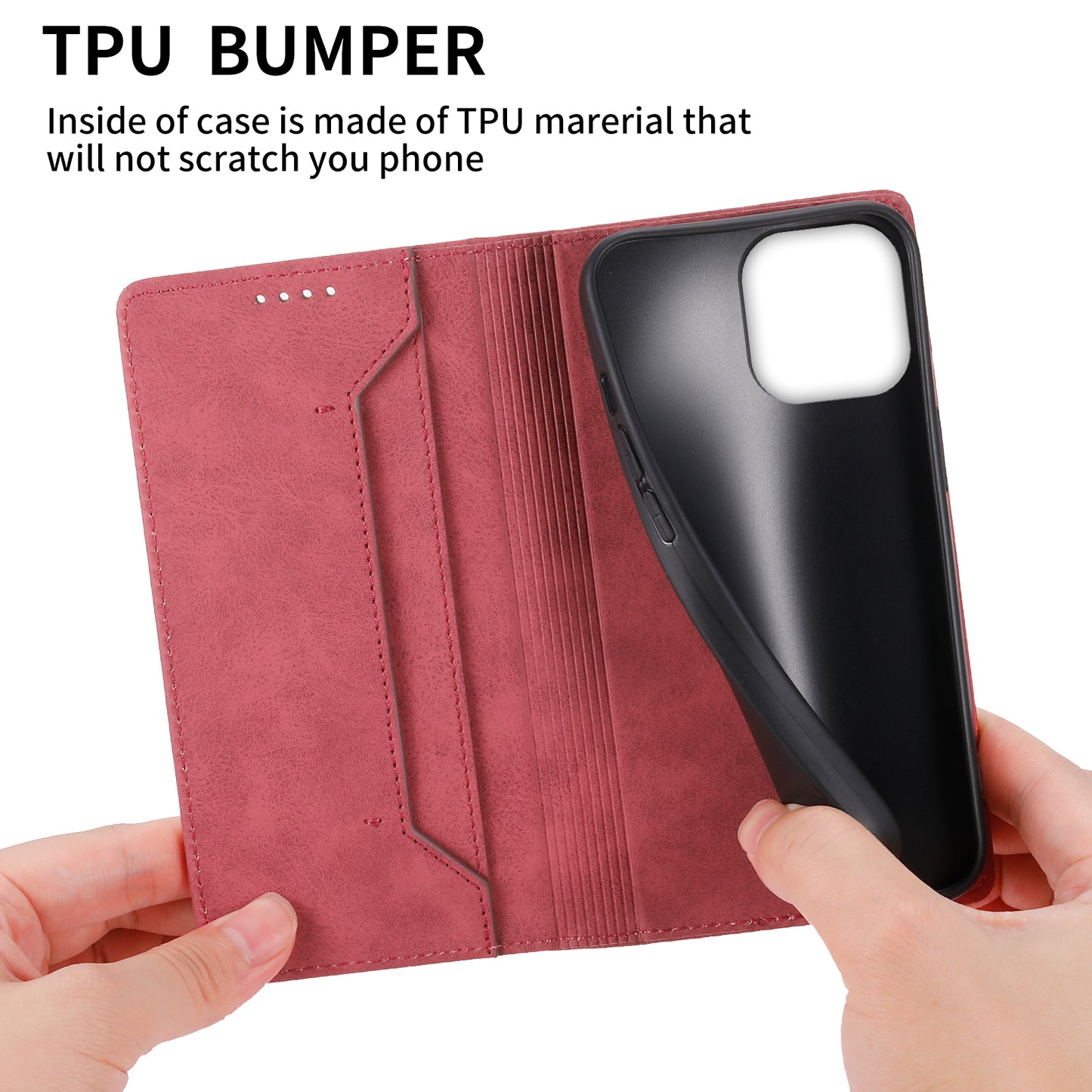 DF-05 For iPhone 13 Pro Max 6.7 inch Protector Cover RFID Blocking Wallet Stand Leather Phone Case