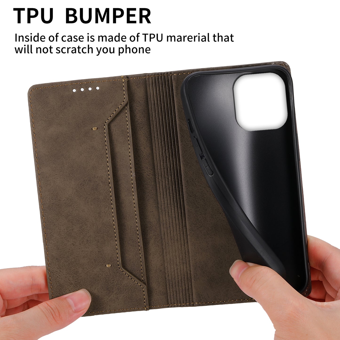 DF-05 For iPhone 13 Pro Max 6.7 inch Protector Cover RFID Blocking Wallet Stand Leather Phone Case