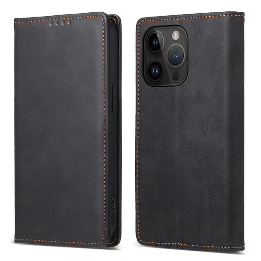 DF-05 For iPhone 14 Pro Leather Phone Case Protector Cover RFID Blocking Wallet Stand Shell