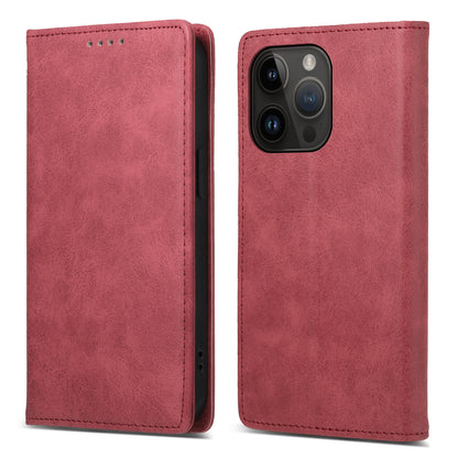 DF-05 For iPhone 14 Pro Leather Phone Case Protector Cover RFID Blocking Wallet Stand Shell