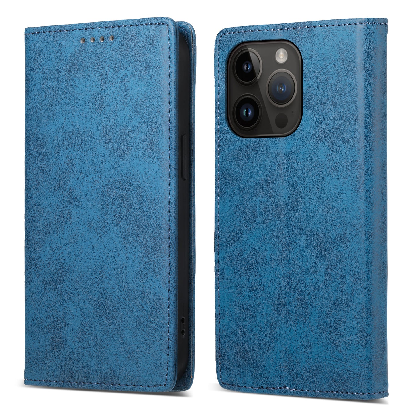 DF-05 For iPhone 14 Pro Leather Phone Case Protector Cover RFID Blocking Wallet Stand Shell