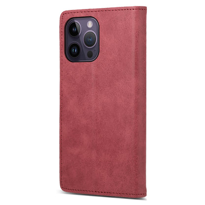 DF-05 for iPhone 14 Pro Max RFID Blocking Phone Case PU Leather Wallet Stand Business Cover