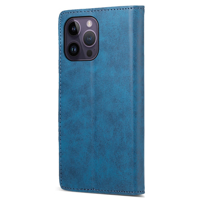 DF-05 for iPhone 14 Pro Max RFID Blocking Phone Case PU Leather Wallet Stand Business Cover